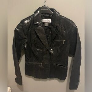 Bradley Bayou Black Leather Blazer Size XS